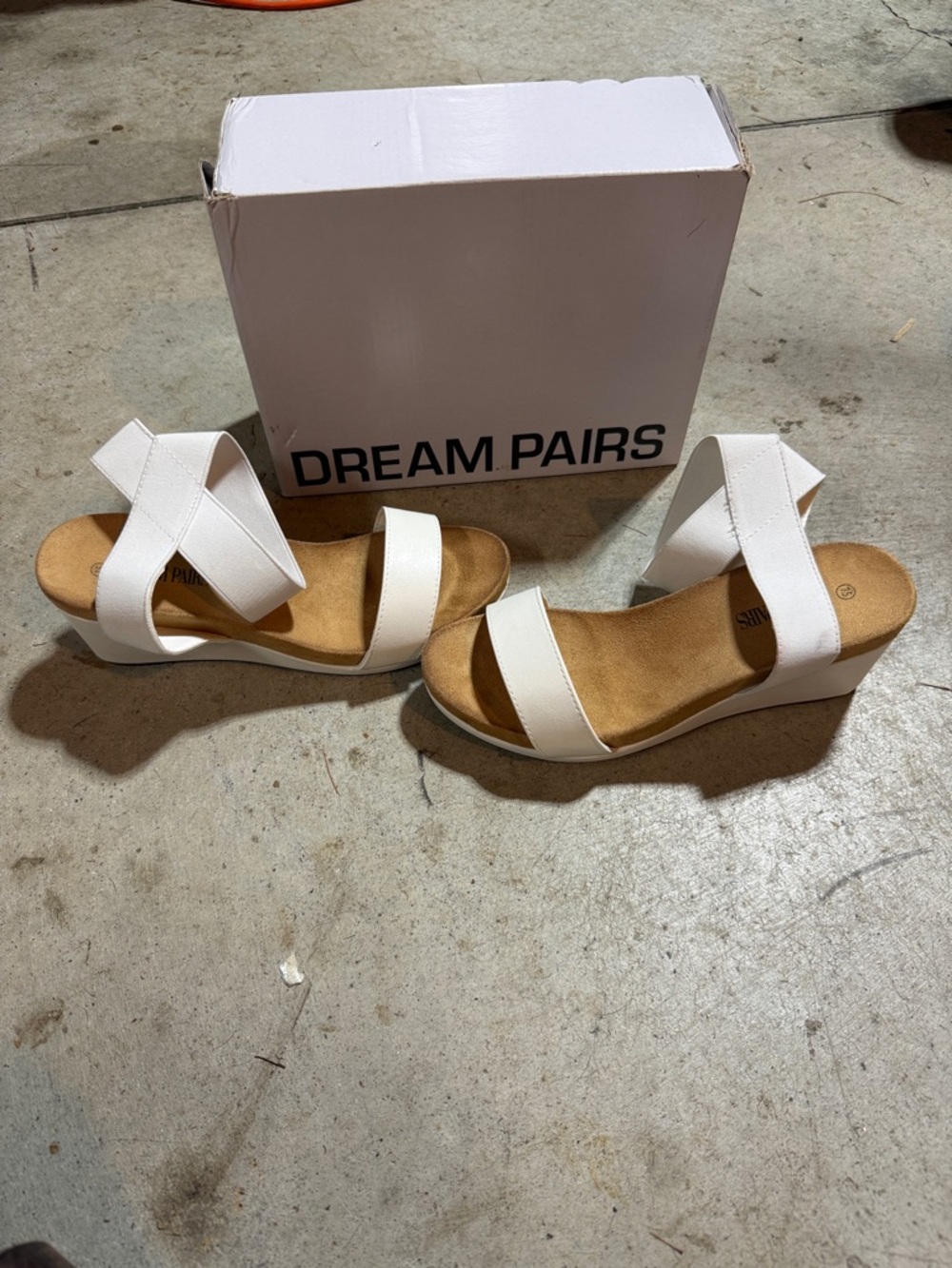 Dream Pairs White Crisscross Wedge Sandals